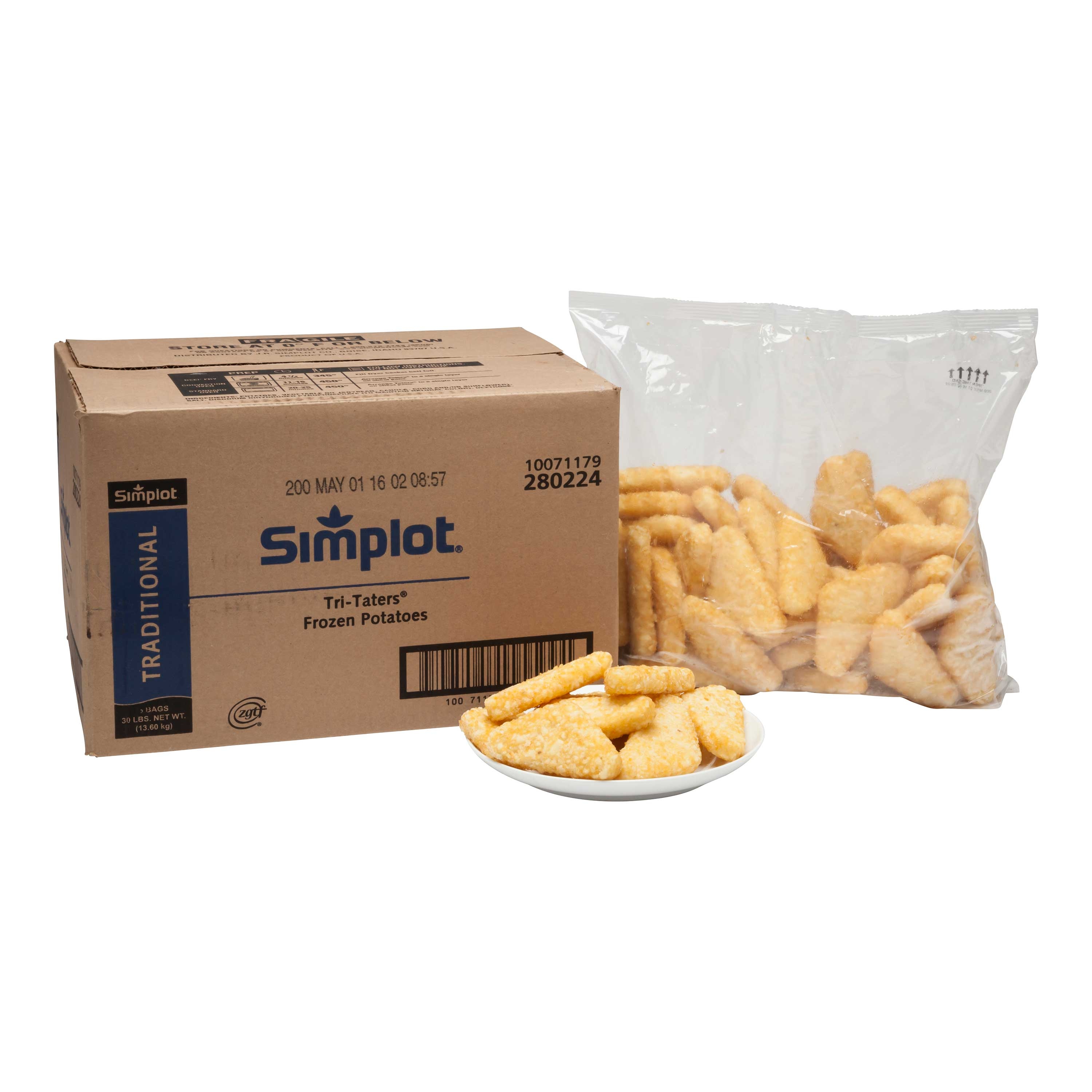 Simplot Triangular Taters, 5 Pound -- 6 per case.