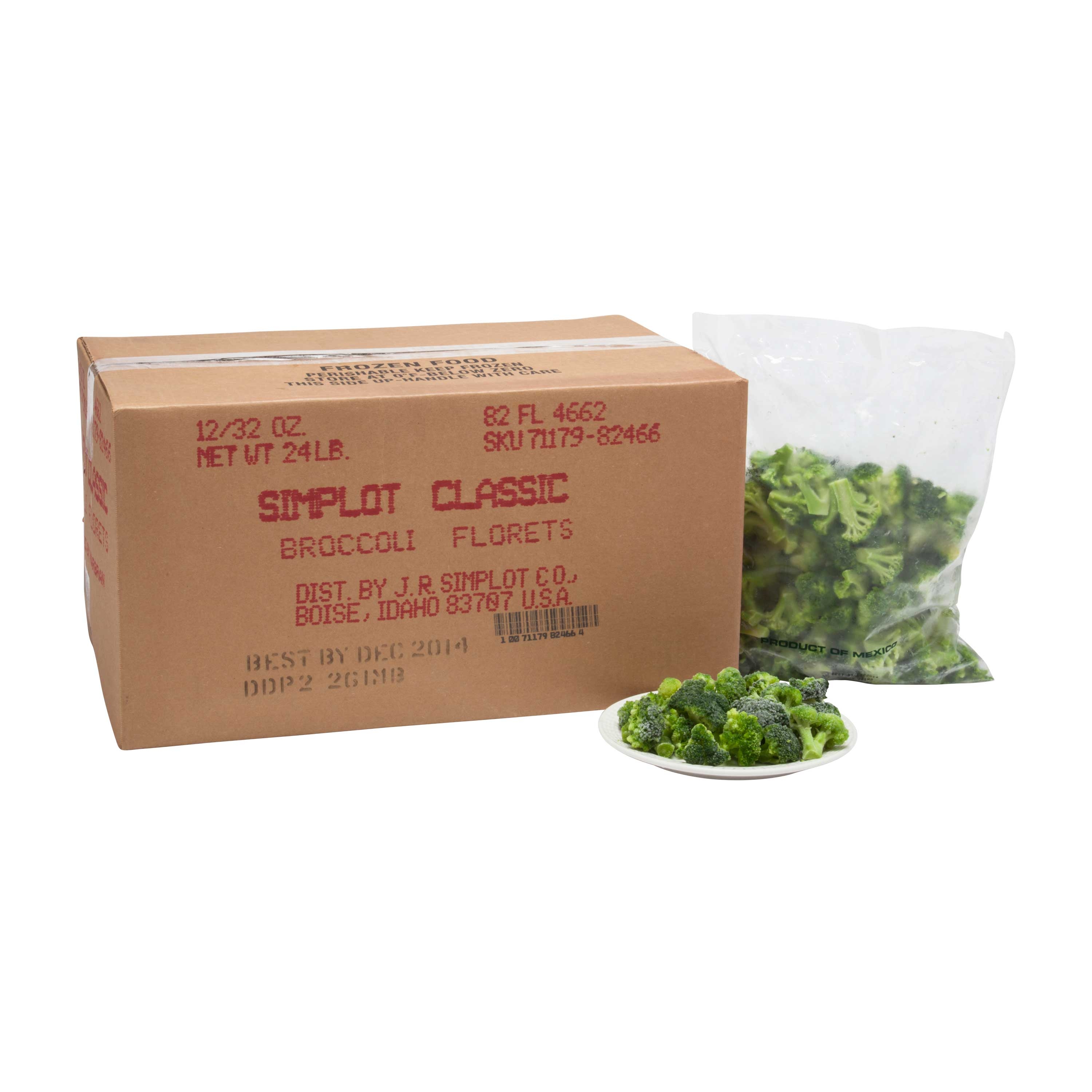 Simplot IQF Broccoli Florets - 32 oz. package, 12 packages per case