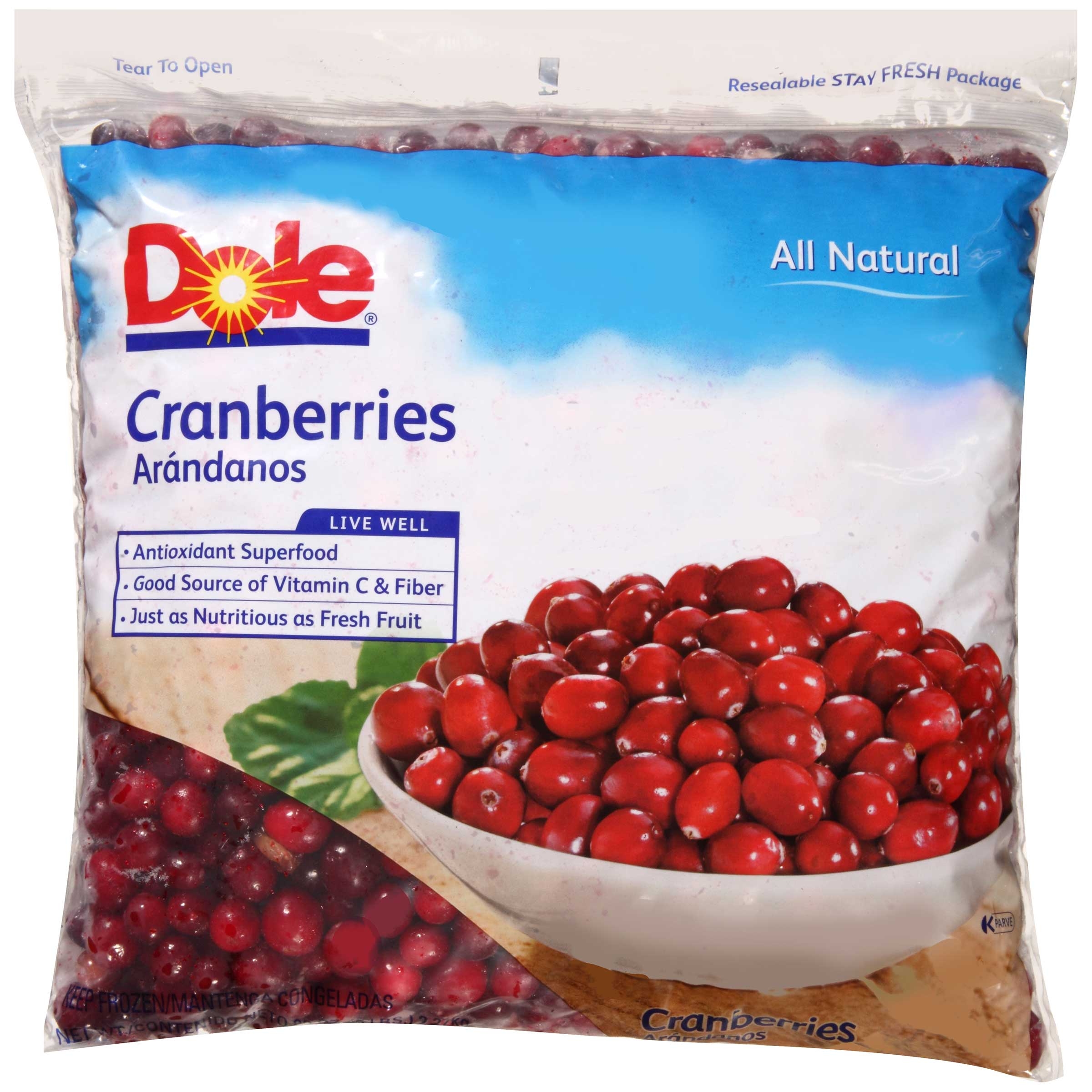 Dole Individual Quick Frozen Cranberry, 5 Pound -- 2 per case.