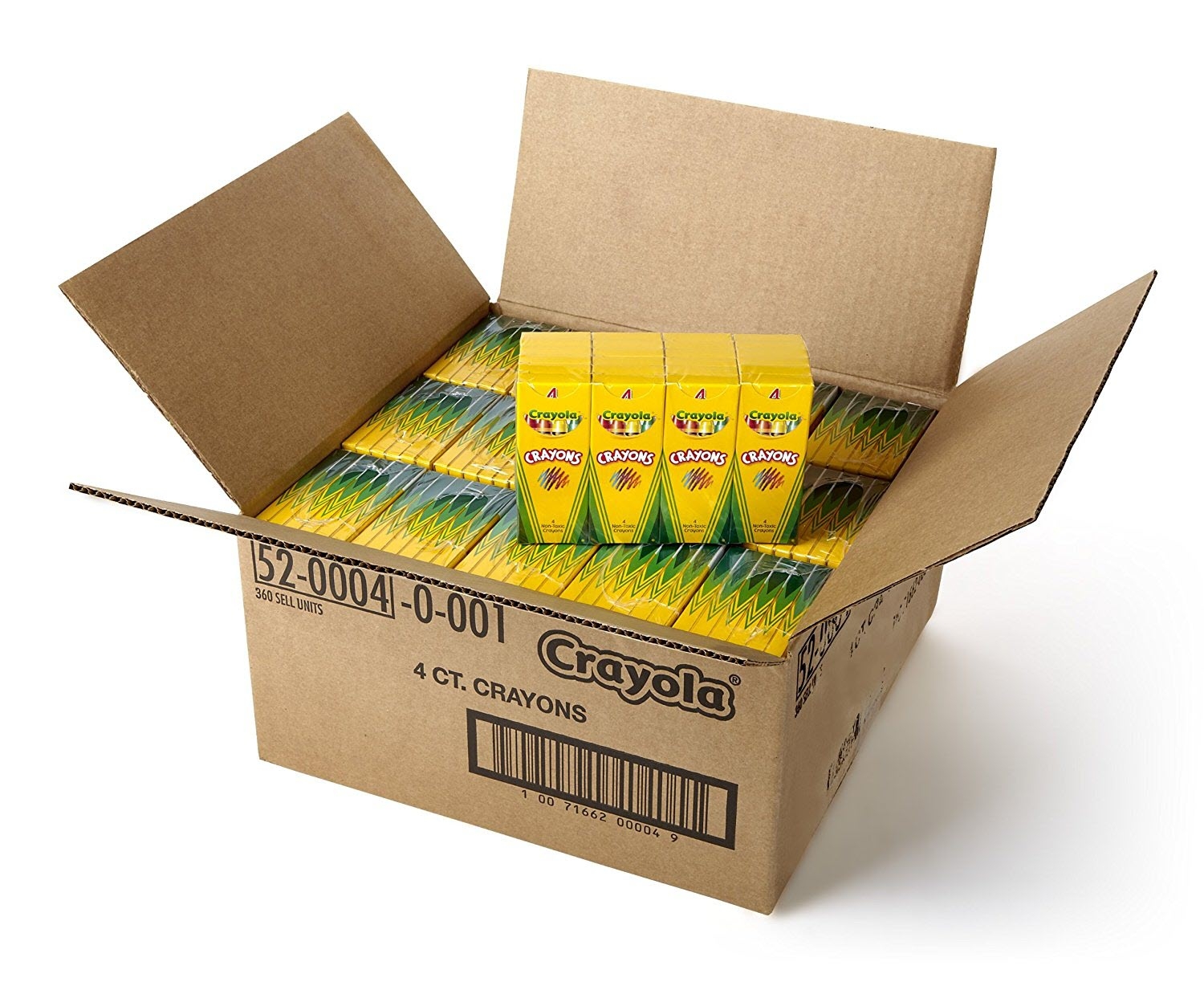 Crayola Crayon in Tuck Box, 4 per pack - 24 per box -- 15 per case.