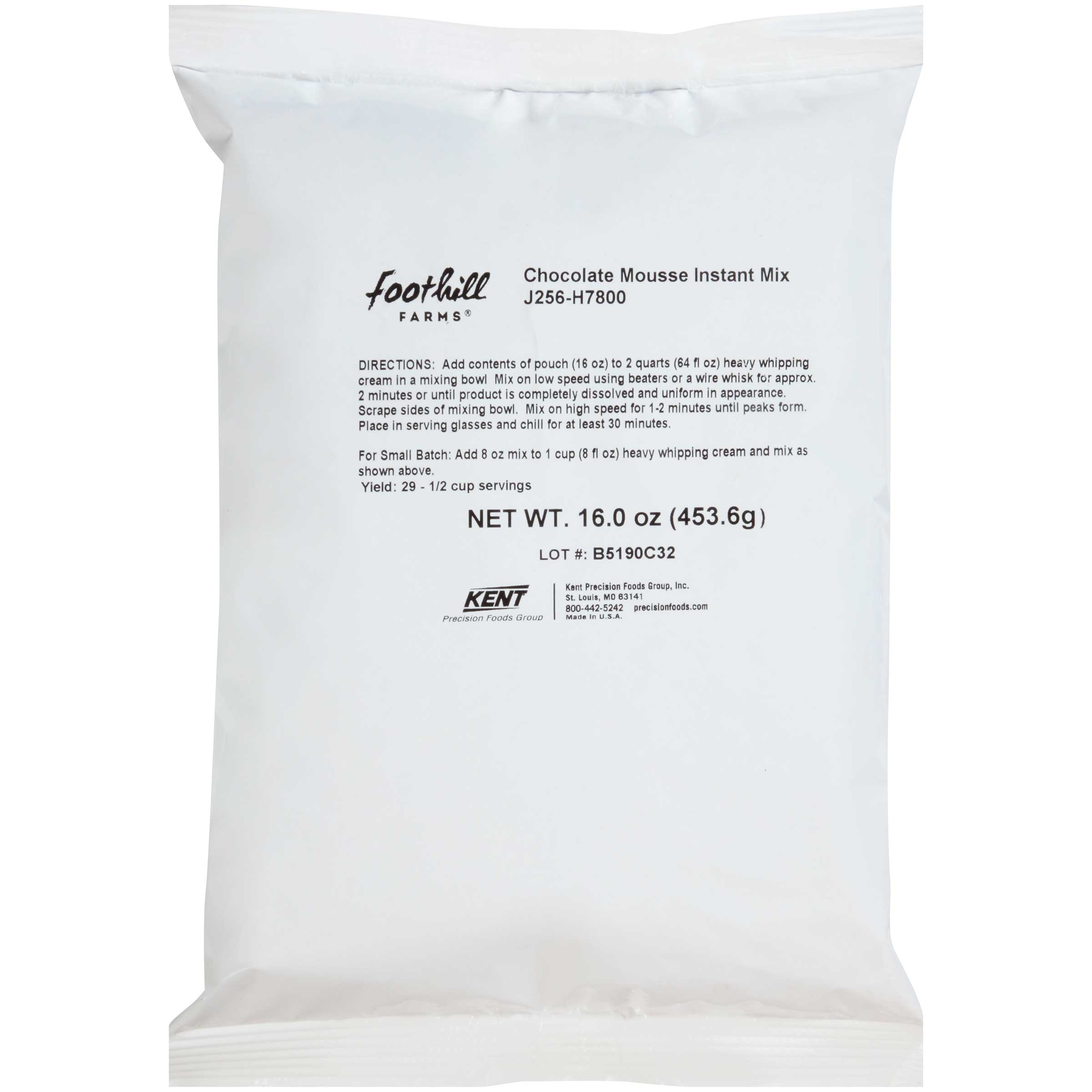 Precision Foods Milani Gourmet Instant Chocolate Mousse Mix, 16 Ounce -- 12 per case.