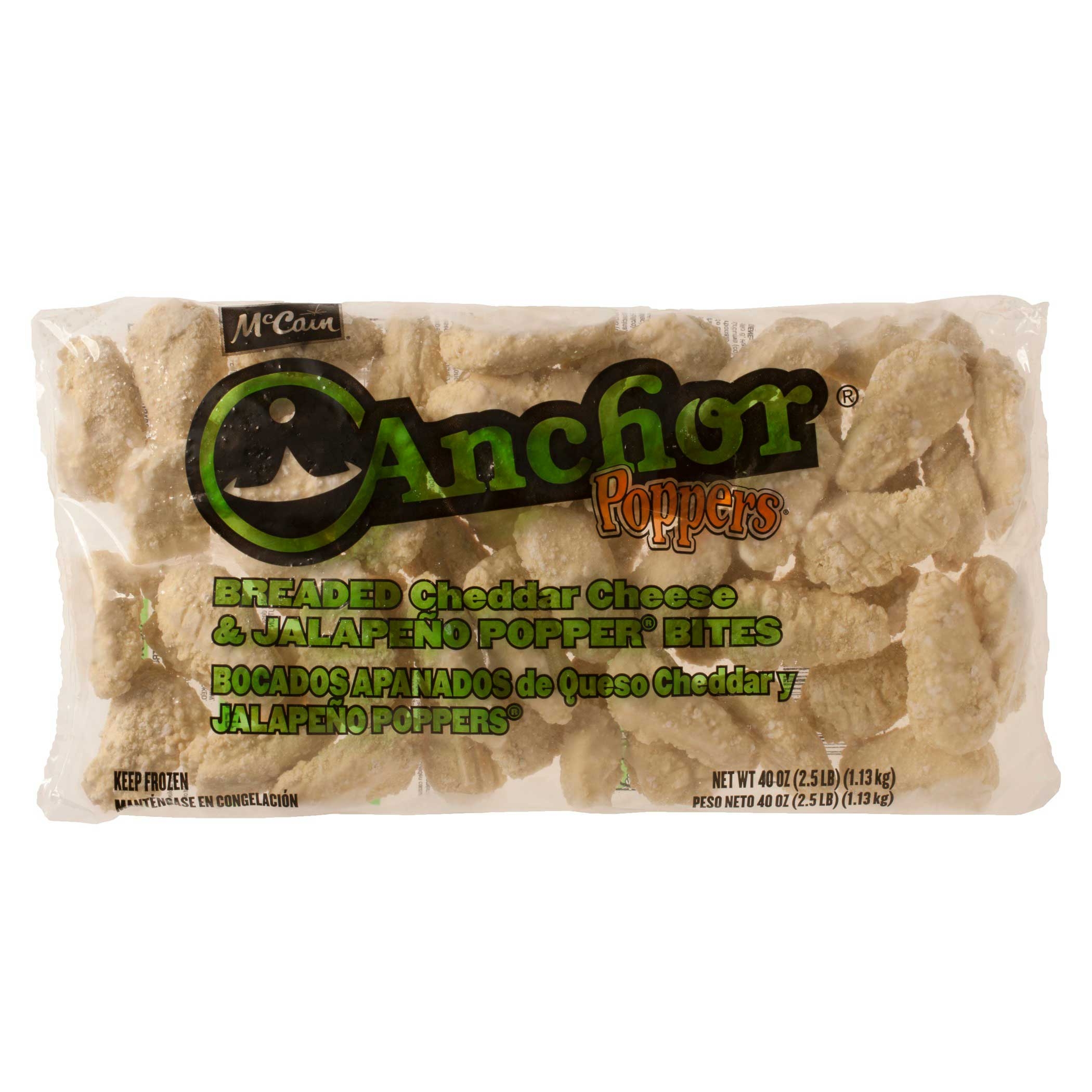 McCain Anchor Breaded Cheddar Cheese and Jalapeno Bite - Appetizer, 2.5 Pound -- 6 per case.