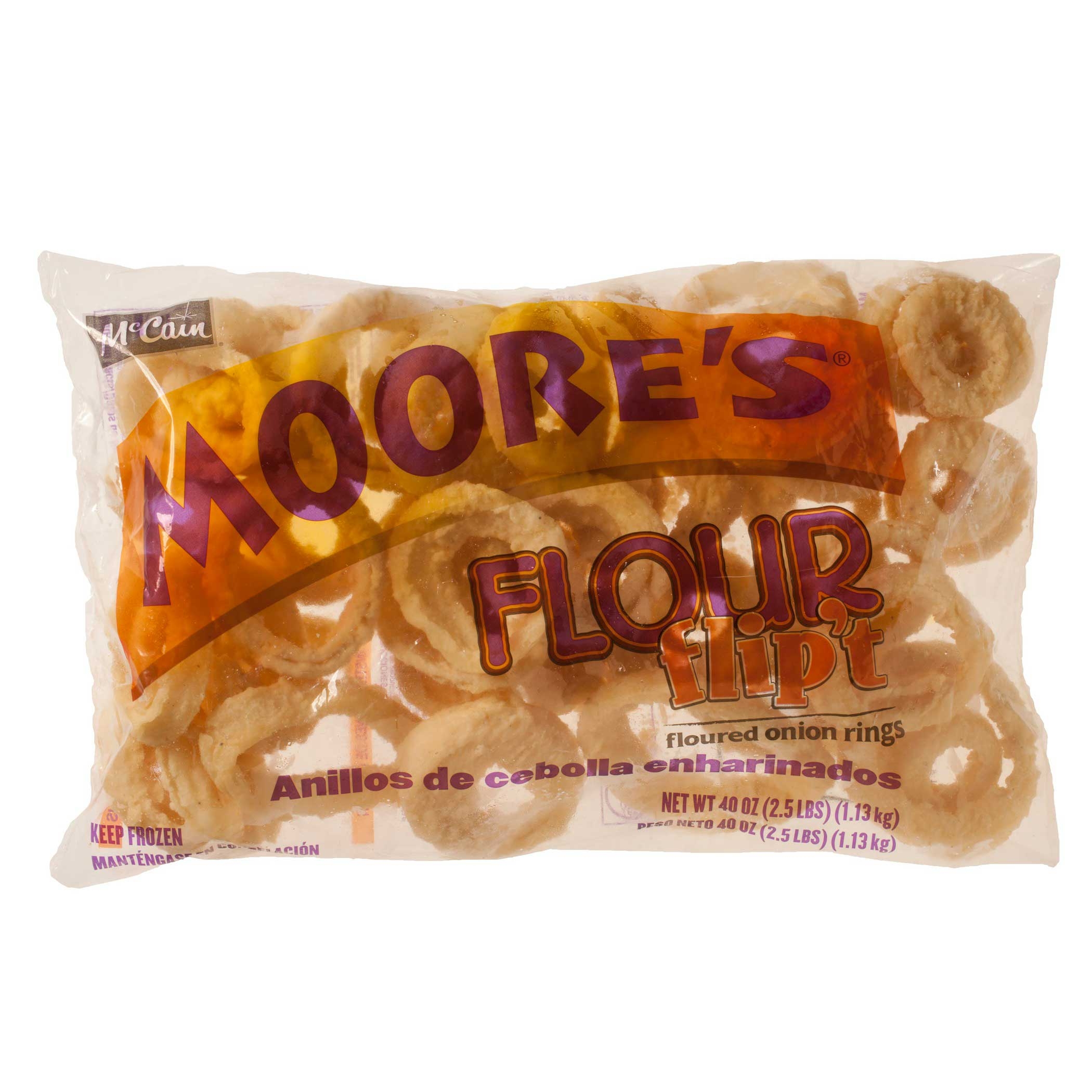 McCain Moores Flour Flipt Flour Coated Onion Ring, 2.5 Pound -- 4 per case.