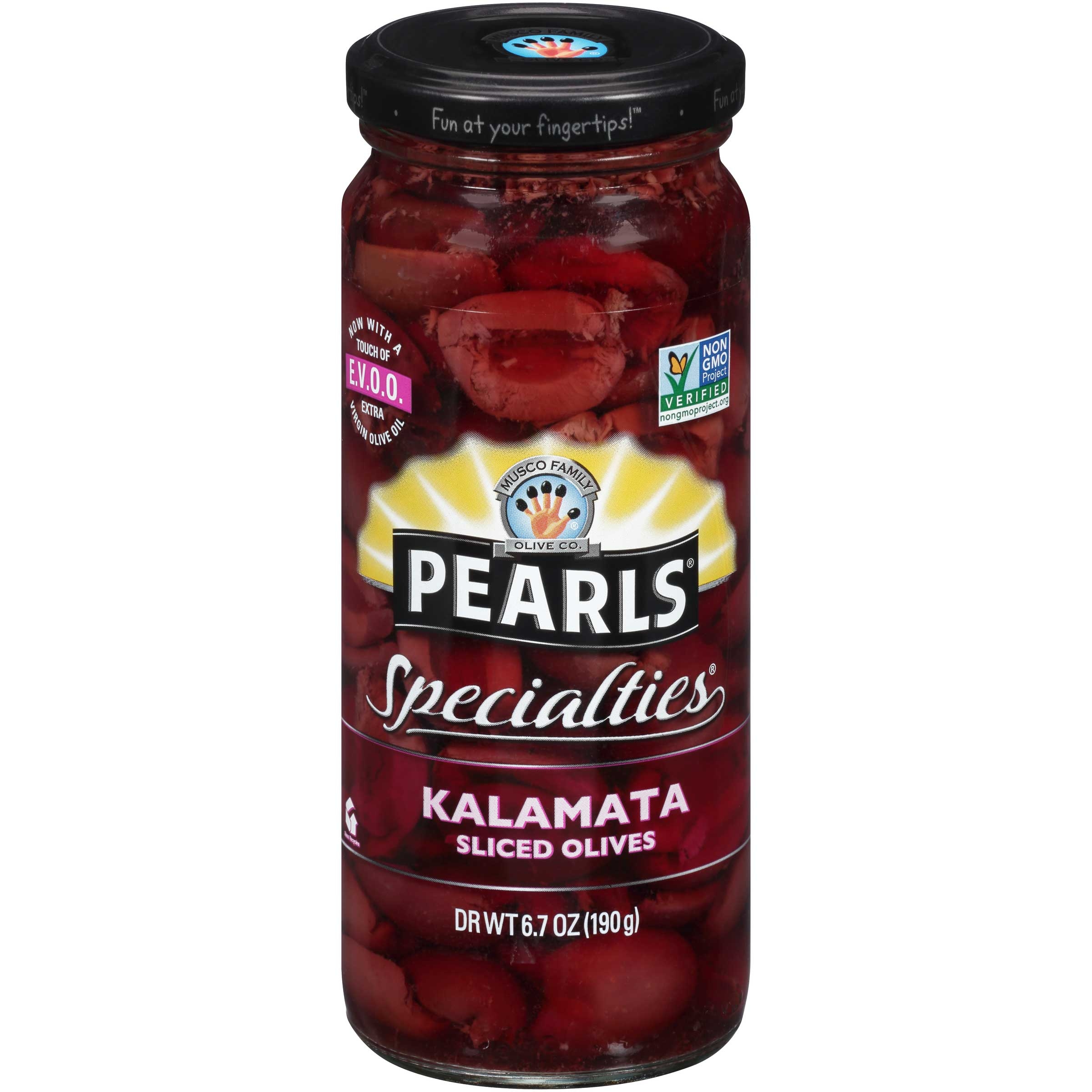 Pearls Kalamata Sliced Olives, 7 Ounce -- 6 per case.