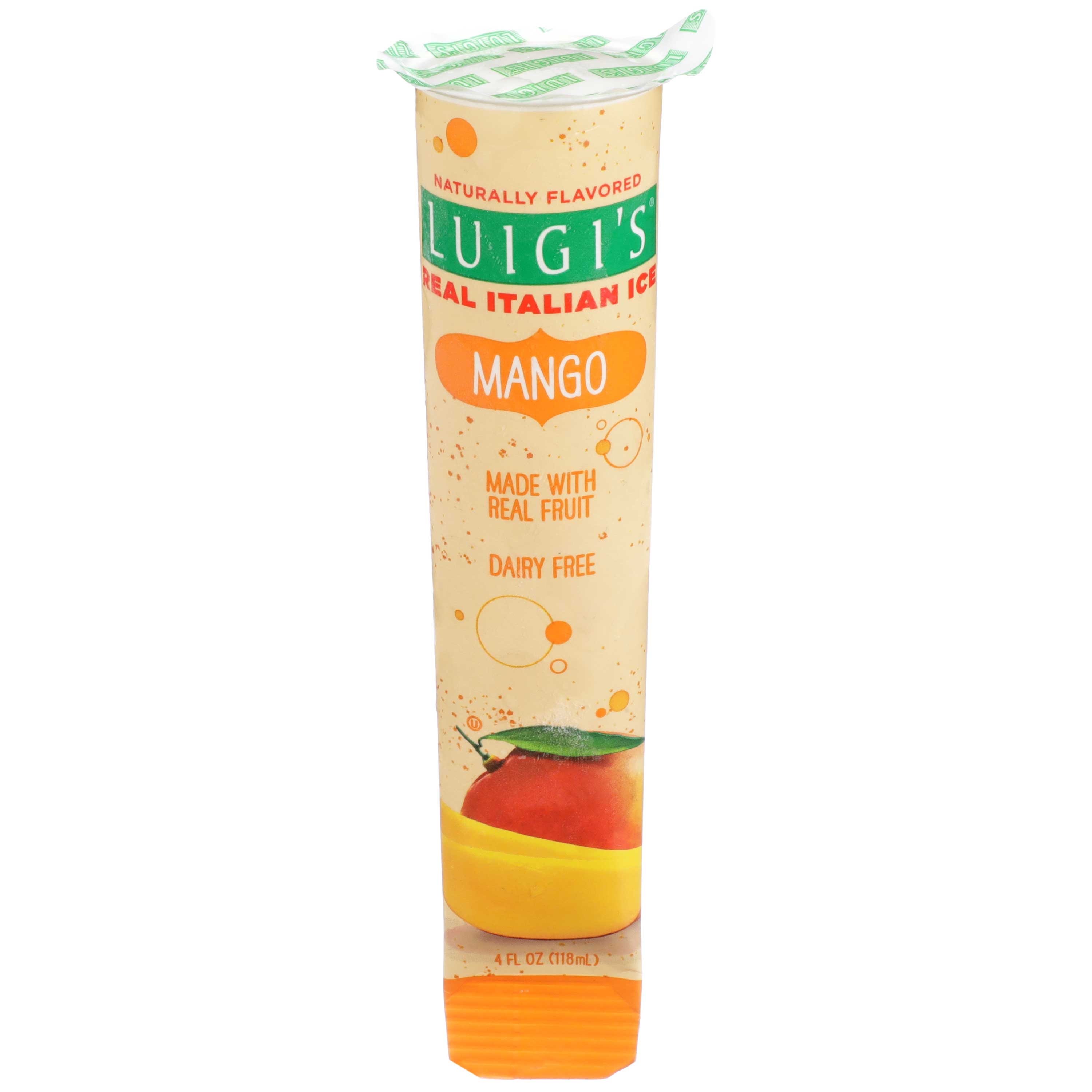 Luigis Real Italian Ice Mango Squeeze Tube, 4 Ounce -- 24 per case.