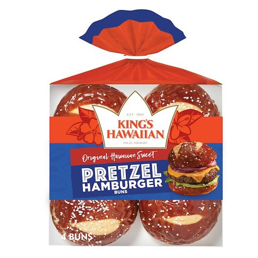 Kings Hawaiian Original Sweet Pretzel Hamburger Bun, 10.5 Ounce -- 8 per case