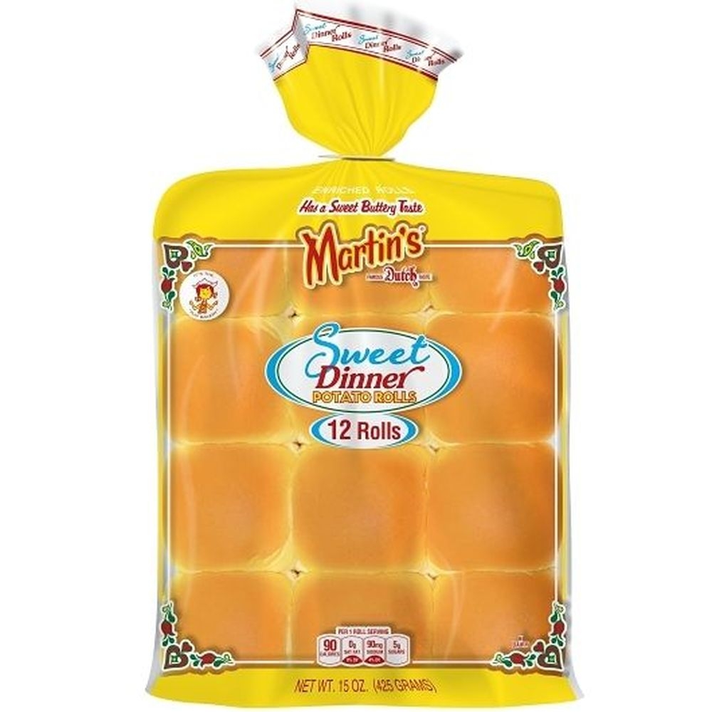 Martins Sweet Dinner Potato Rolls, 12 count - 8 per case