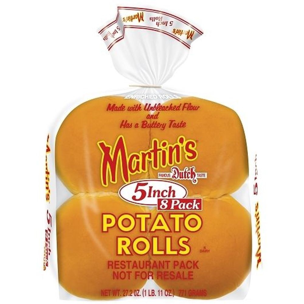 Martins 5 inch Sandwich Potato Rolls, 8 count - 4 per case