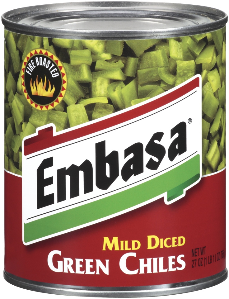 Embasa Diced Green Chile Peppers, 27 Ounce -- 12 Case