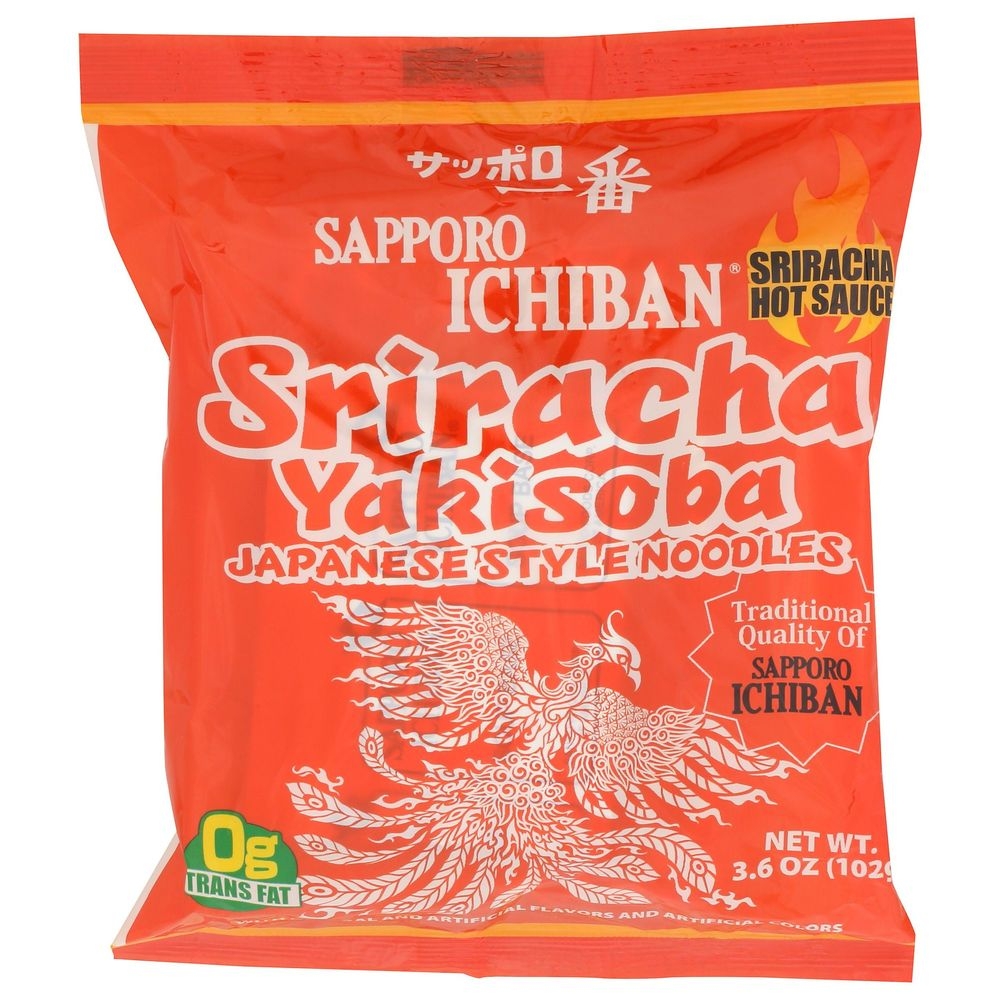 Sapporo Ichiban Chowmein Sriracha Yakisoba Japanese Noodle, 18 Ounce -- 6 per case