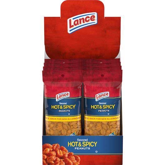 Lance Hot and Spicy Peanuts - Snack Pack, 2.88 Ounce -- 96 per case