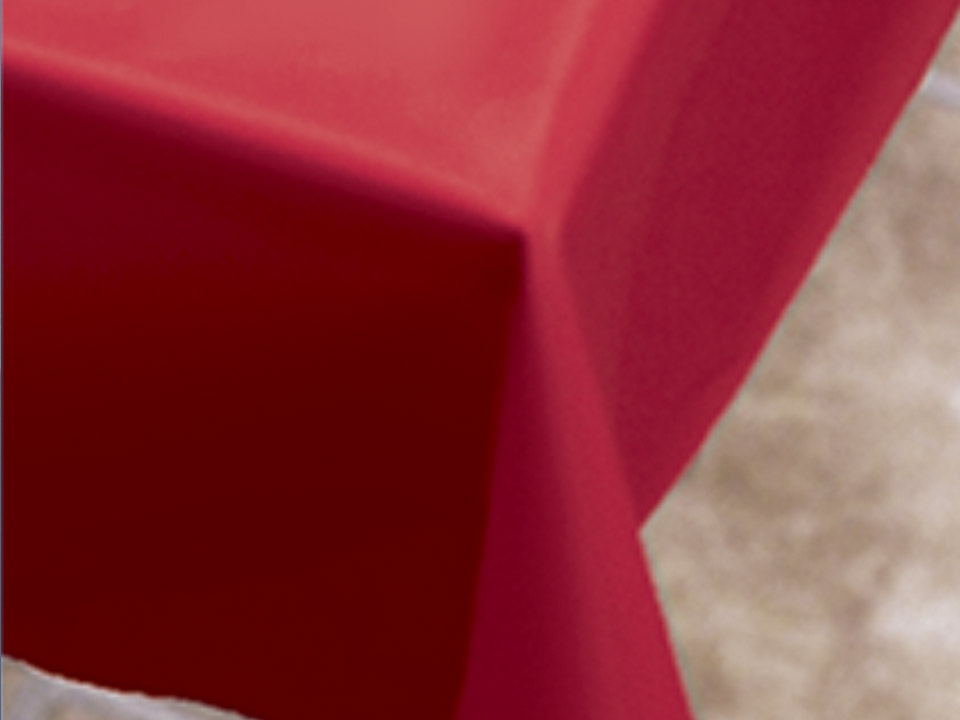 Smith Lee Red Extra Plastic Table Cover, 54 x 108 inch -- 12 per case.