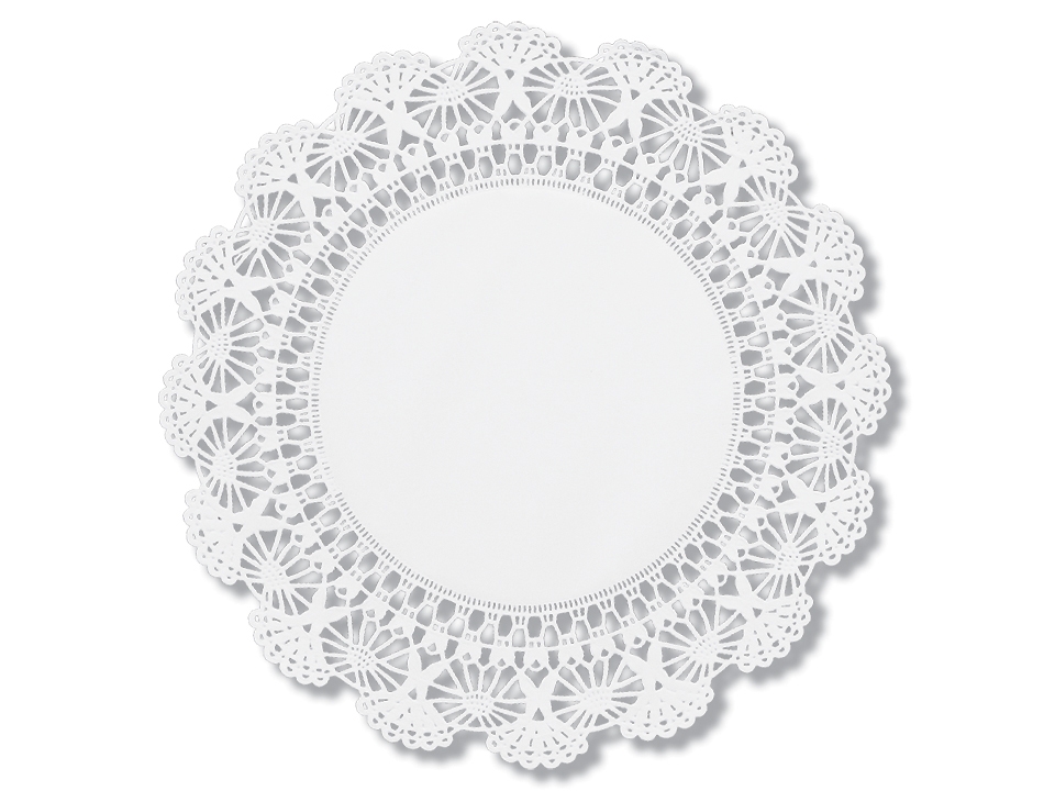 Hoffmaster 25-04300 White Cambridge Lace Doily, 4 inch -- 1000 per case.