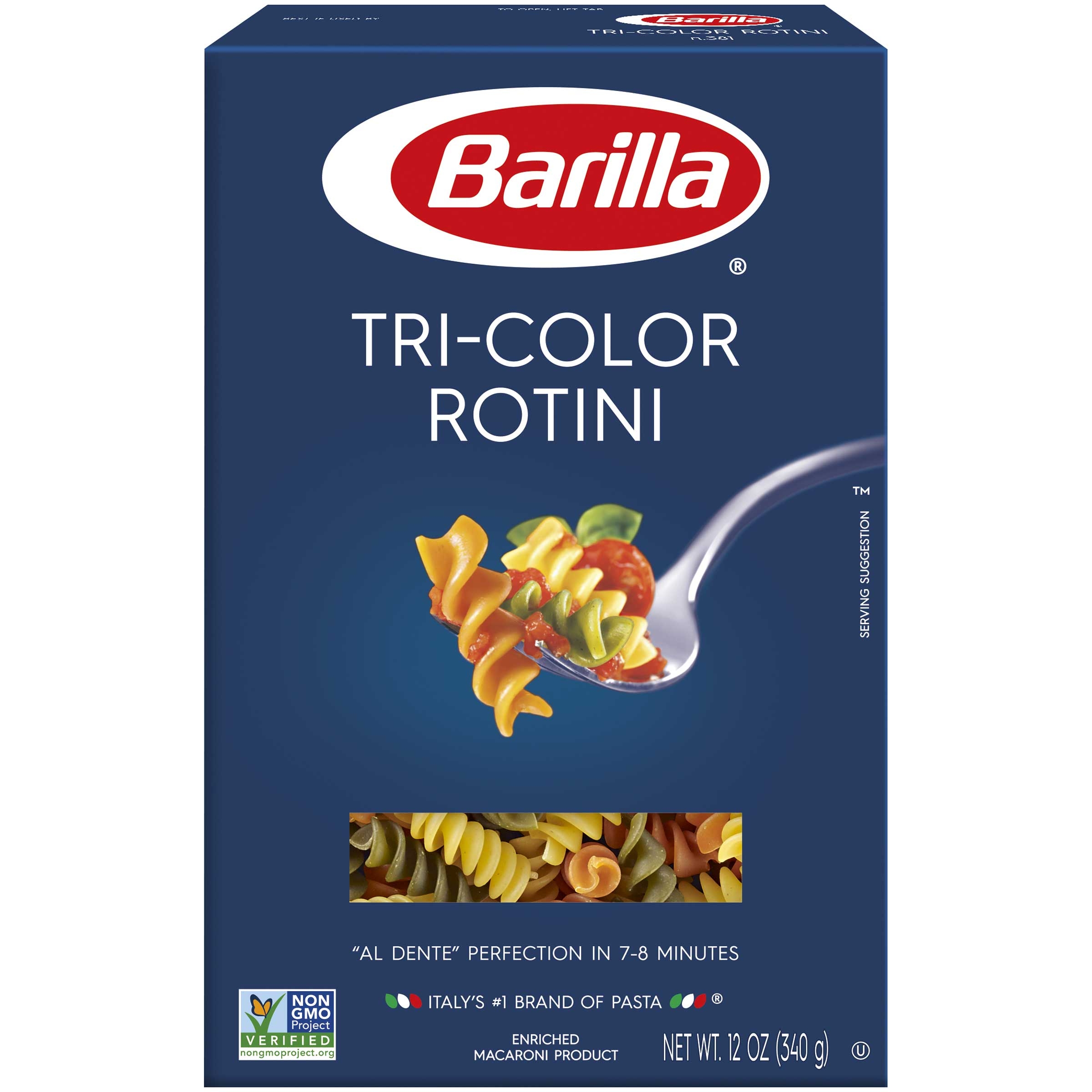 Barilla Tricolor Rotini Pasta, 12 Ounce -- 16 per case