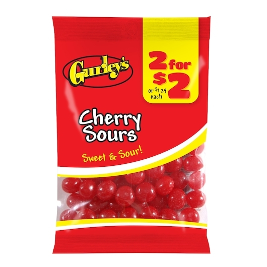 2 For $2 Sweet and Sour Cherry Sours Candy, 4.25 each -- 12 per case