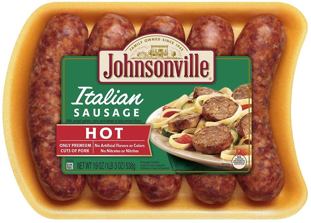 Advance Pierre Hot Italian Sausage Link, 19 Ounce -- 12 per case.