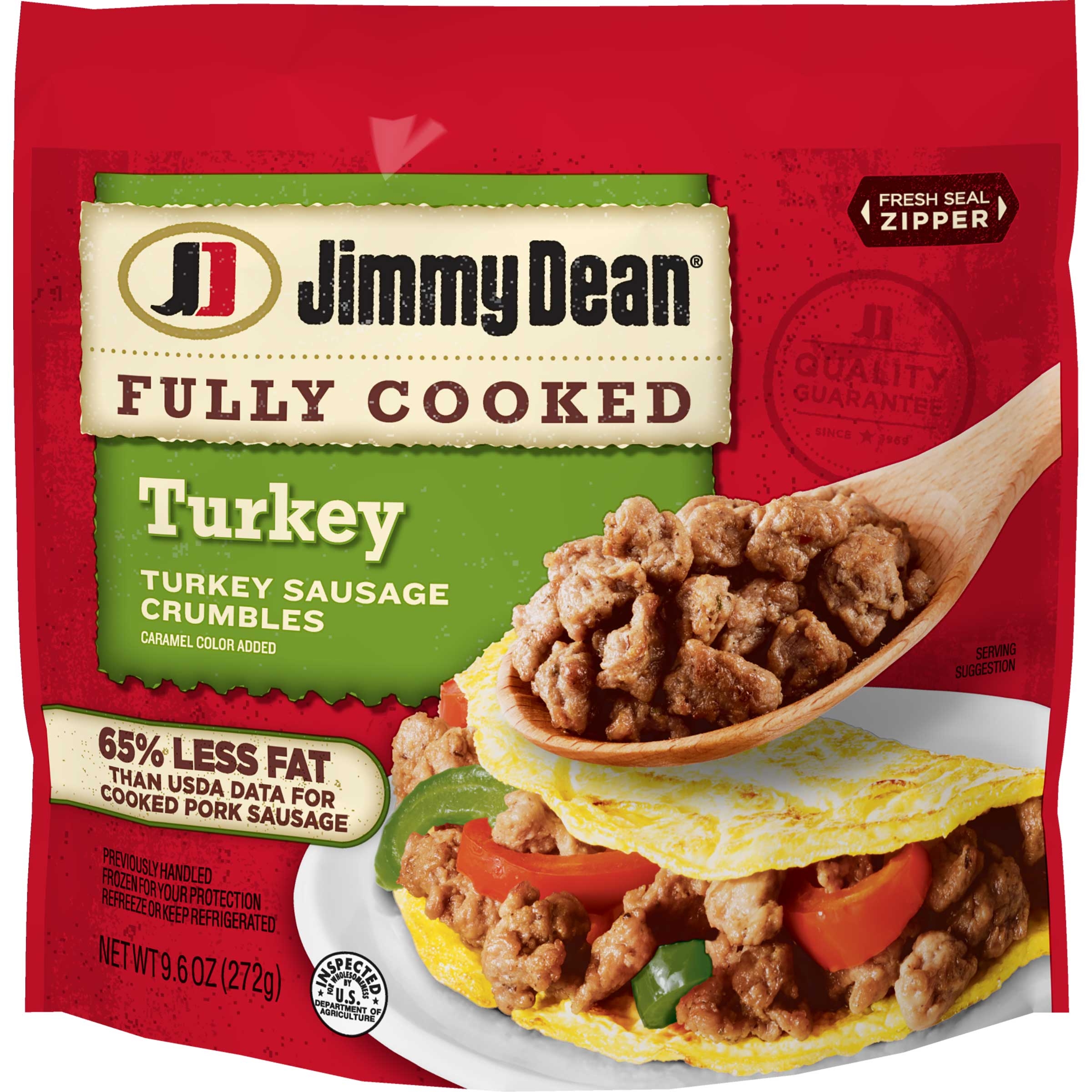 Jimmy Dean Fully Cooked Turkey Sausage Crumbles, 9.6 Ounce -- 6 per case.