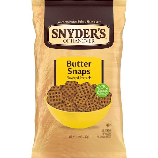 Snyders of Hanover Butter Snap Pretzel, 12 Ounce -- 12 per case.