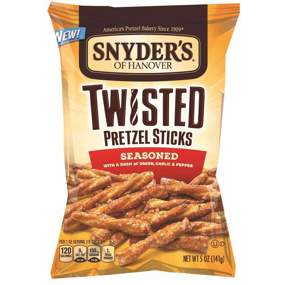 Snyders Of Hanover Seasoned Twisted Pretzel Sticks, 5 Ounce -- 8 per case.