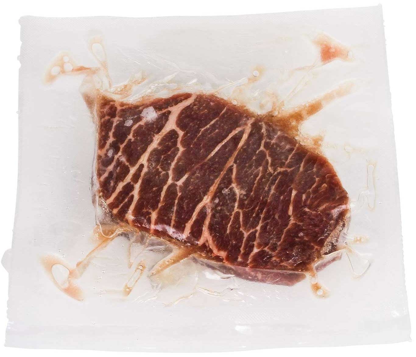Double Red Provisions Seasoned Beef Flat Iron Steak, 4 Ounce -- 40 per case.