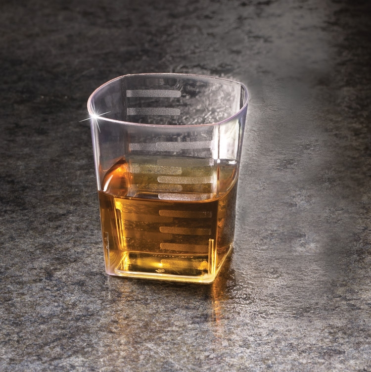 Yoshi-Ware Squares Clear Shot Glass, 2 Ounce -- 288 per case.