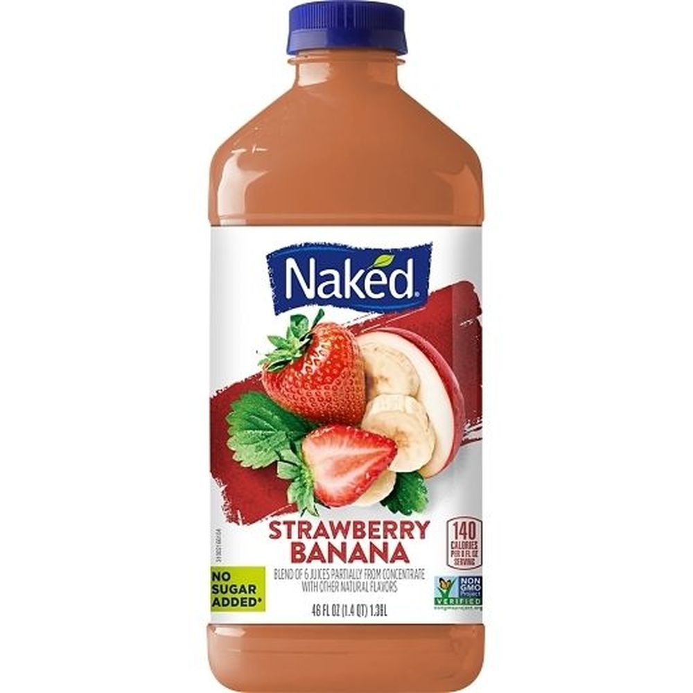 Naked No Sugar Added Strawberry Banana Juice, 46 Fluid Ounce -- 6 per case