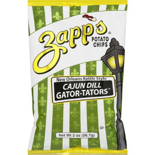 Zapps Cajun Dill Gatortator Potato Chips, 2 Ounce -- 25 per case