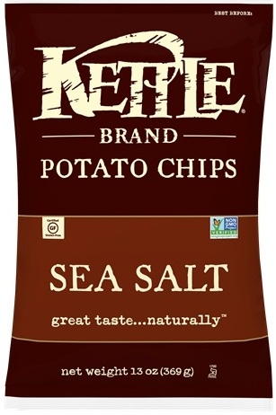 Kettle Foods Sea Salt Potato Chips, 13 Ounce -- 9 per case.