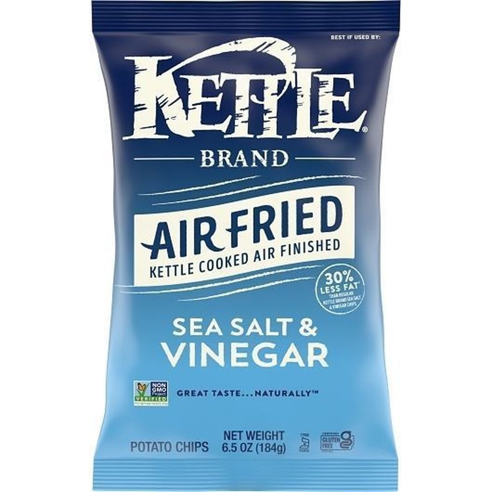 Kettle Sea Salt and Vinegar Air Fried Kettle Potato Chips, 6.5 Ounce -- 12 per case