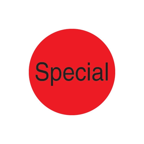 ACR by Daymark DuraMark Special Fluorescent Red Circle Deli Label, 1 inch - 1000 Labels per pack -- 12 packs per case.