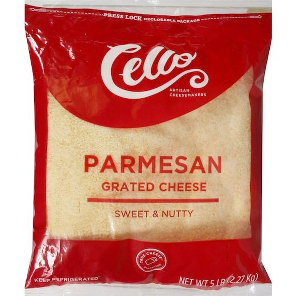 Cello Imported Grated Parmesan Cheese, 5 Pound -- 6 per case