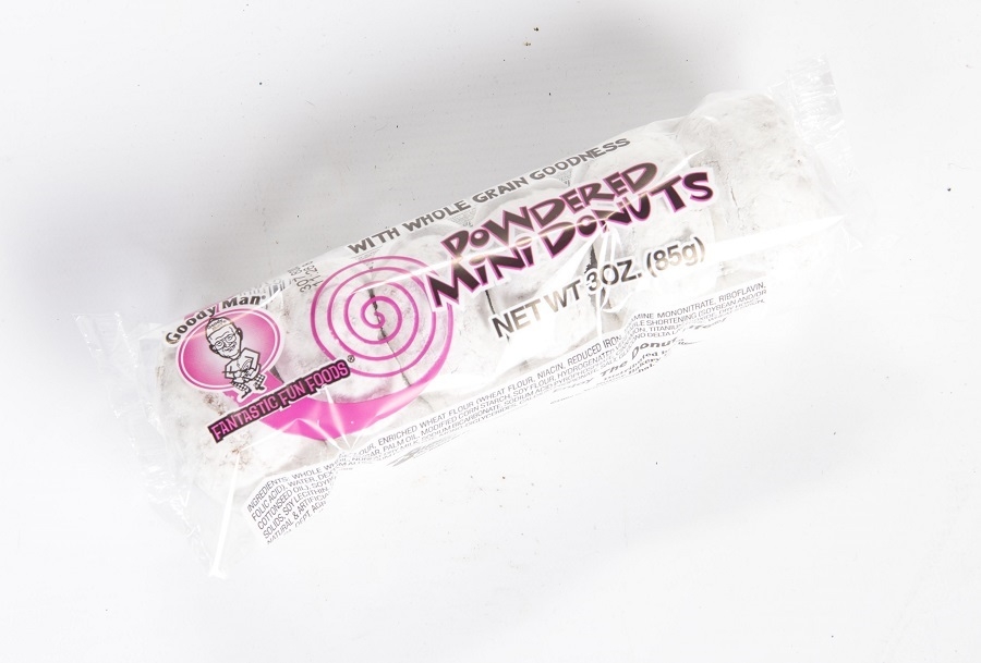 Goody Man Whole Grain Powdered Sugar Mini Donut, 3.05 Ounce -- 72 per case.