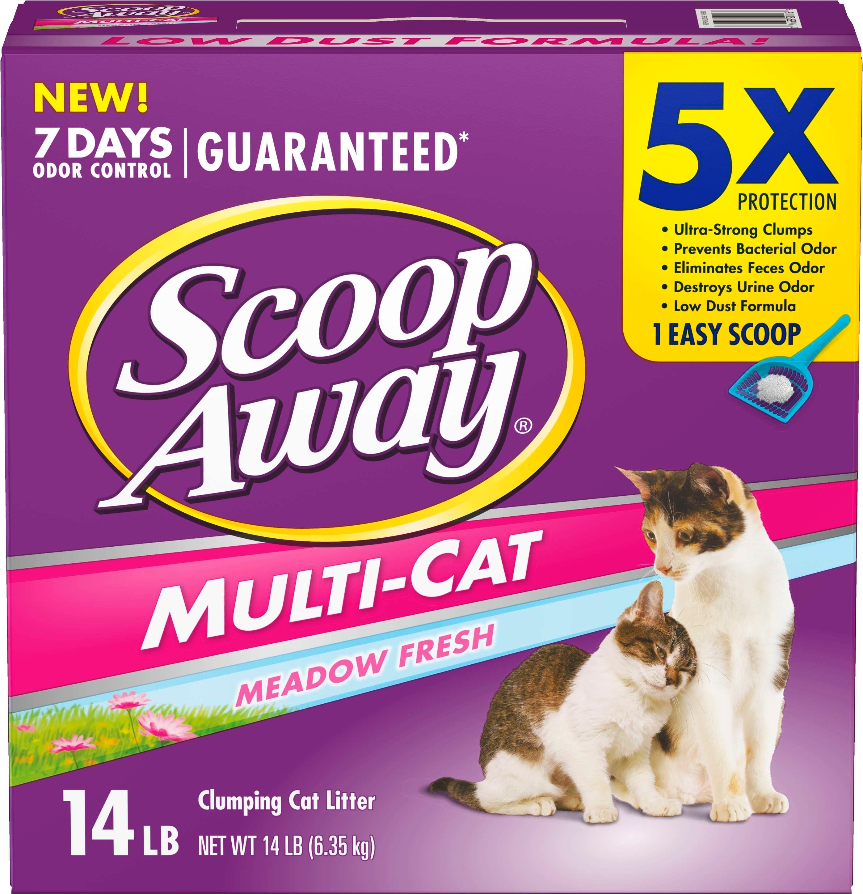 Scoop Away Meadow Fresh Scented Multi Cat Litter, 14 Pound -- 3 per case