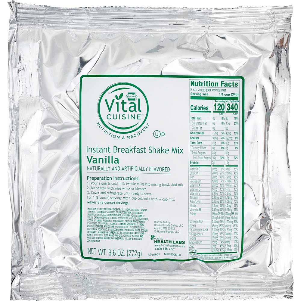 Hormel Health Labs Vital Cuisine Instant Vanilla Breakfast Mix,  9.6 Ounce -- 12 per case