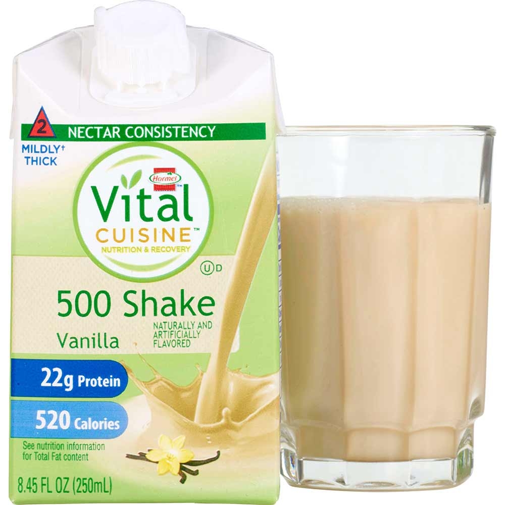 Hormel Vital Cuisine 500 Shake, Vanilla Flavor, Level 2 Nectar Consistency , 8.45 Ounce -- 27 per case