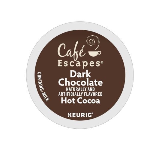 Cafe Escapes Dark Chocolate Cocoa K-Cup Pod, 24 count -- 4 per case