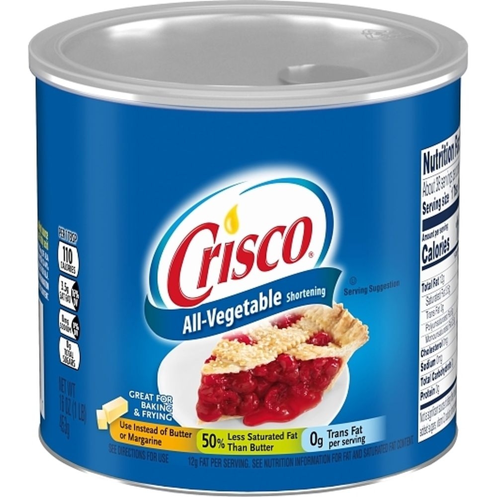 Crisco Less Fat Regular All-Vegetable Shortening, 16 Ounce Can -- 12 per case