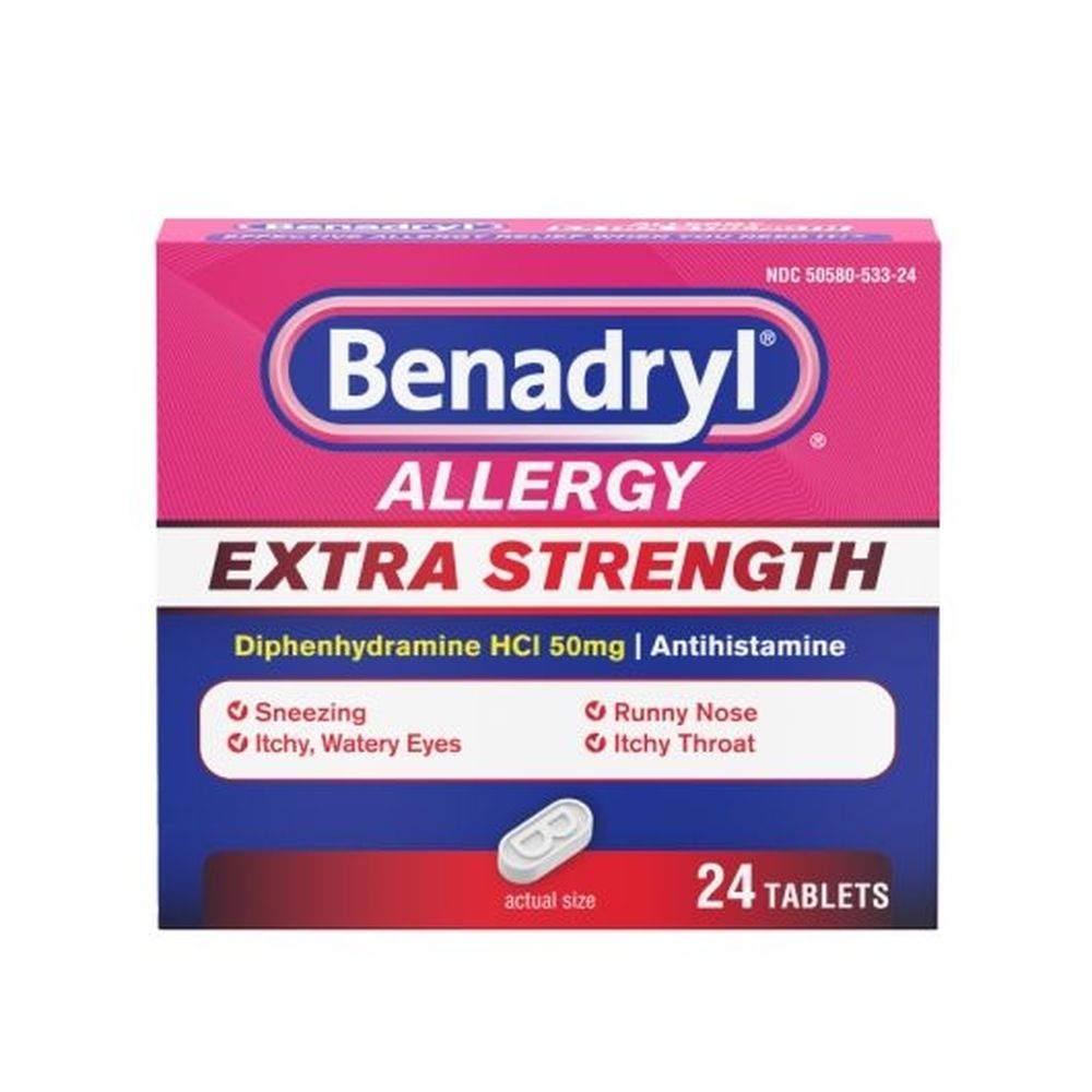 Benadryl Extra Strength Allergy Relief Tablets, 24 count -- 24 per case