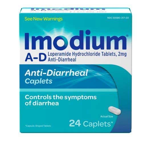 Imodium Anti-Diarrheal Caplets - 24 count per pack -- 24 packs per case