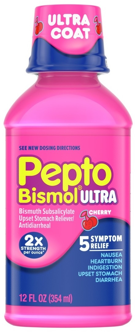 Pepto-Bismol Cherry Max Strength Five Symptom Digestive Relief Liquid, 12 Fluid Ounce -- 12 per case