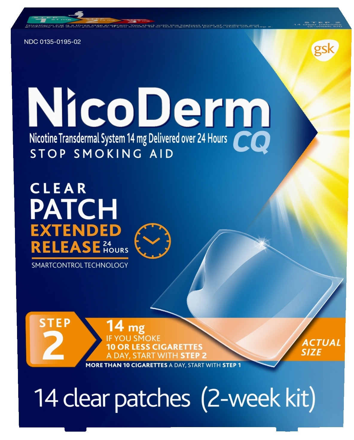 Nicoderm CQ Clear Extended Release Patch, 14 count per pack -- 12 per case