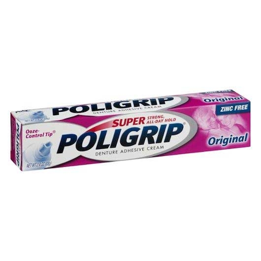 Poligrip Super Original Denture Adhesive Cream, 2.4 Ounce -- 24 per case