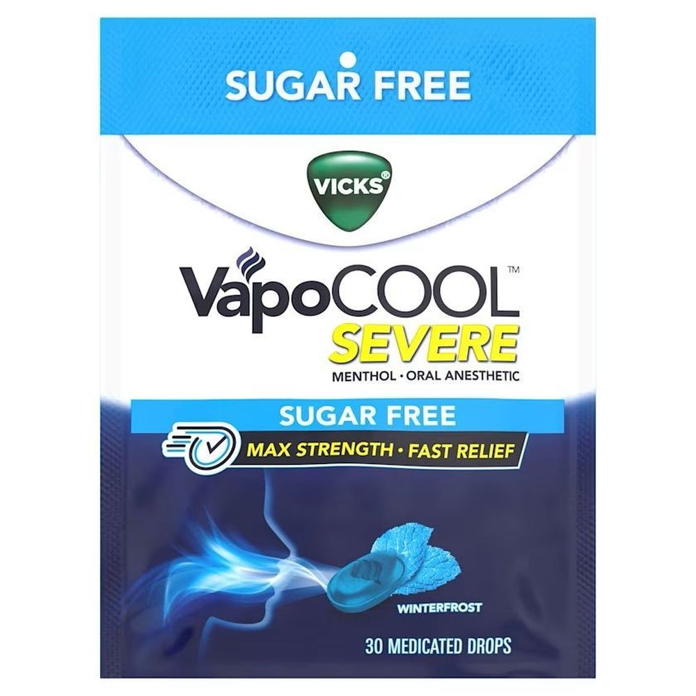 Vicks Sugar Free Winter Frost Medicated Drops, 30 count -- 9 per case