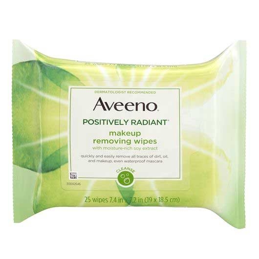 Aveeno Positively Radiant Wipes - 25 count per pack -- 6 packs per case