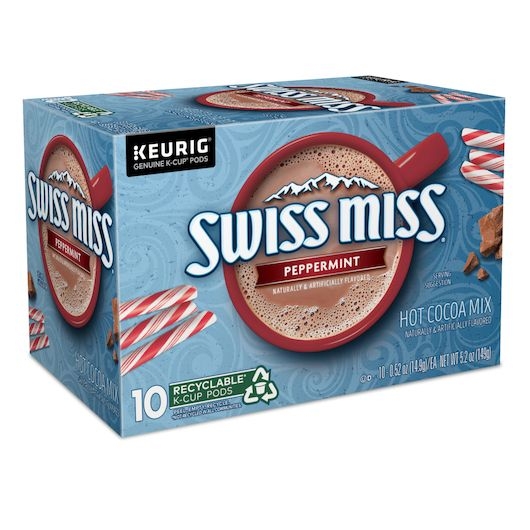 Swiss Miss Peppermint Hot Cocoa Keurig Single Serve K Cup Pod Hot Cocoa Mix, 10 count -- 6 per case