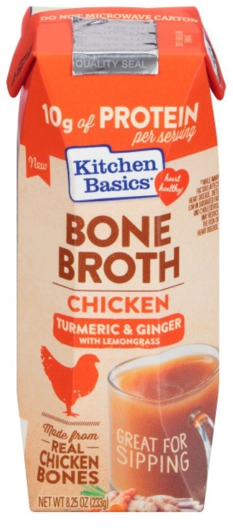 Kitchen Basics Turmeric and Ginger with Lemongrass Chicken Bone Broth, 8.25 Ounce -- 12 per case