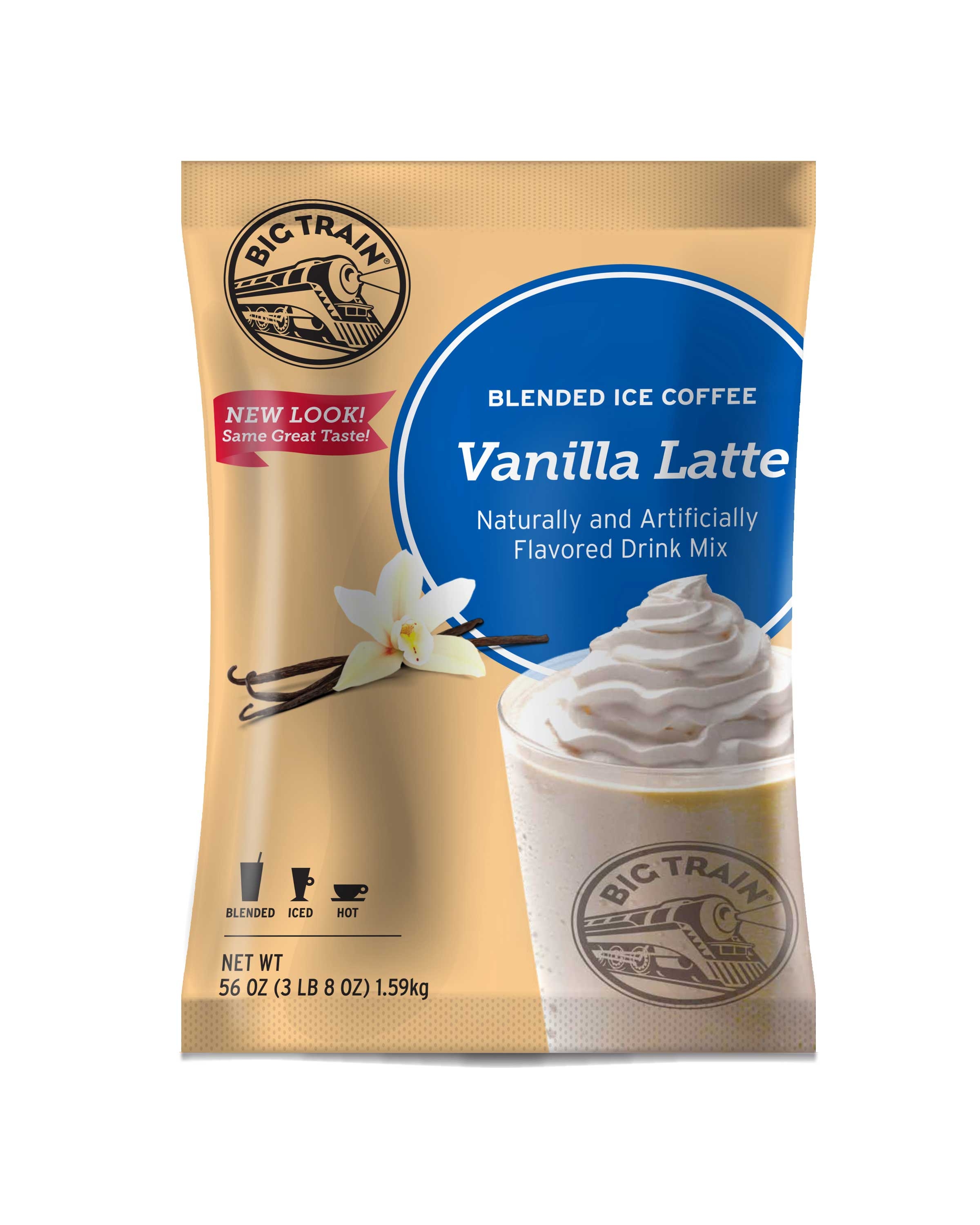 Big Train Vanilla Latte Blended Iced Coffee Mix, 3.5 Pound -- 5 per case.