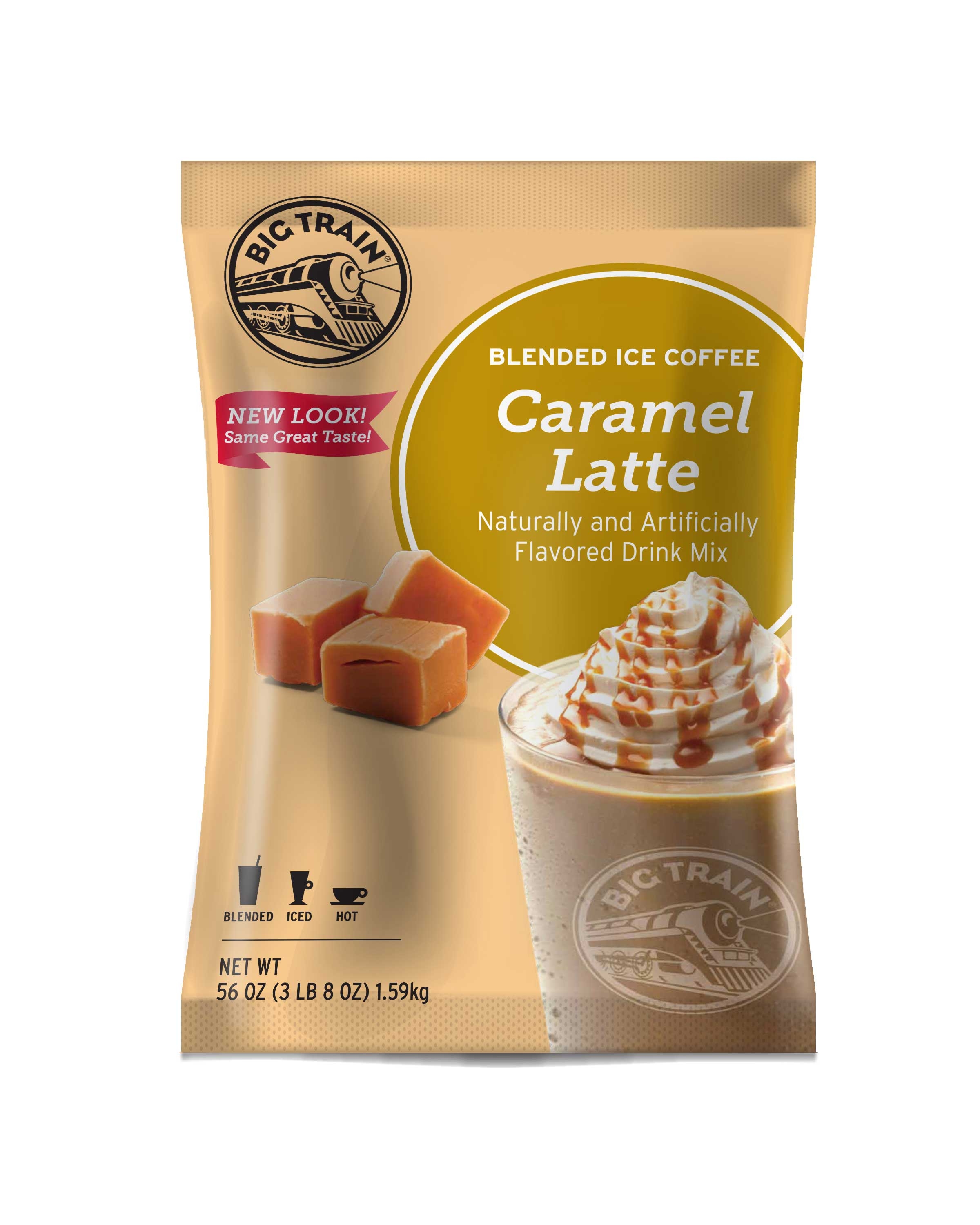 Big Train Caramel Latte Blended Ice Coffee Mix, 3.5 Pound -- 5 per case.