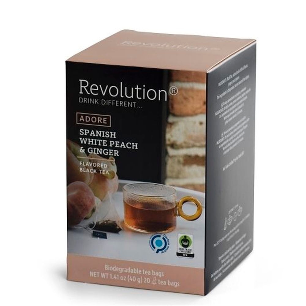 Revolution Spanish White Peach and Ginger Black Tea, 20 tea bags -- 6 per case