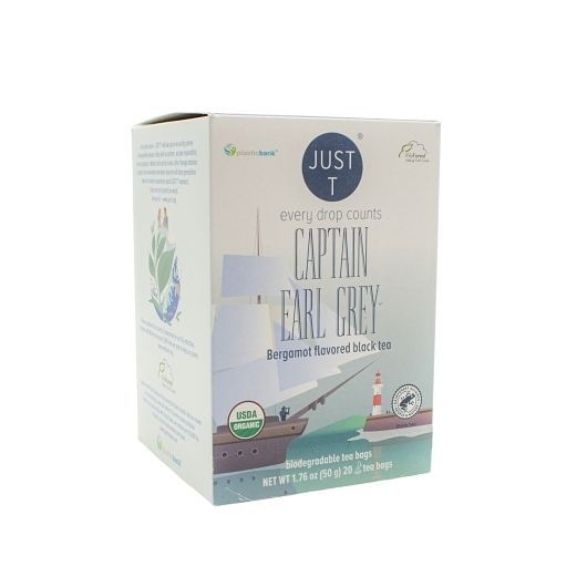 Just T Captain Earl Grey Black Tea - Pyramid Box, 20 count -- 6 per case
